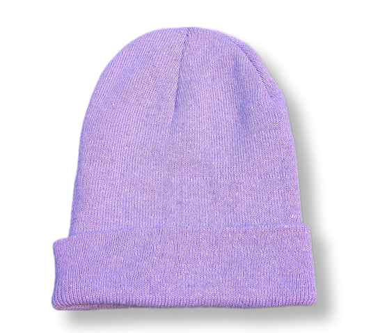 Tuque simple en tricot côtelé couleur lavande | T/U