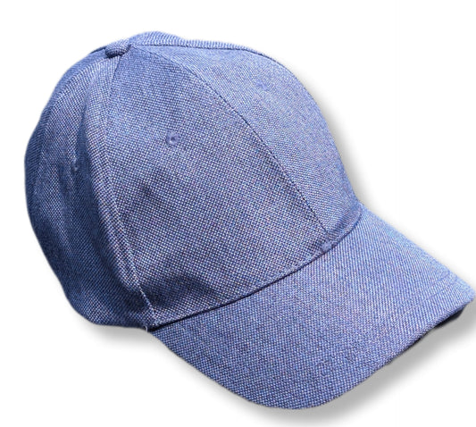 Casquette de style baseball bleu unie en tissu texturé | JUNIOR