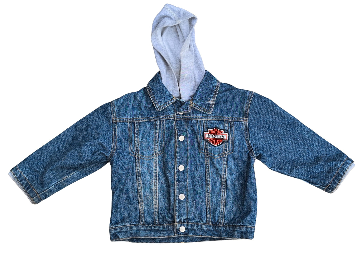 Manteau de jeans avec capuche grise | Harley Davidson | 4 ans