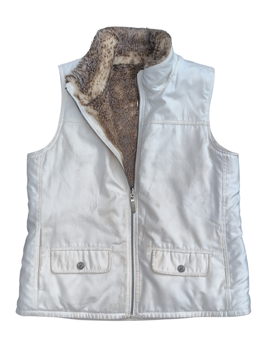 Veste blanche doublée de fausse fourrure | Lady Hathaway | MÉDIUM