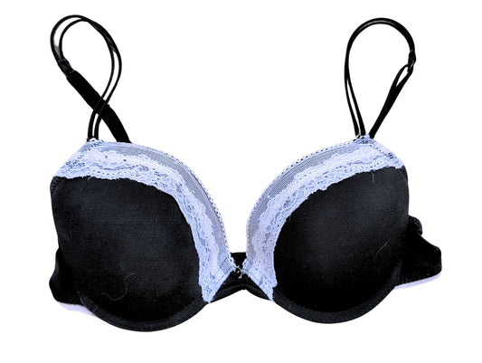 Soutien-gorge noir push-up avec rebord en dentelle | ROSE VINE | 36C