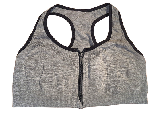 Soutien-gorge de sport à dos nageur zippé à l'avant | (sans étiquette) ~ MÉDIUM