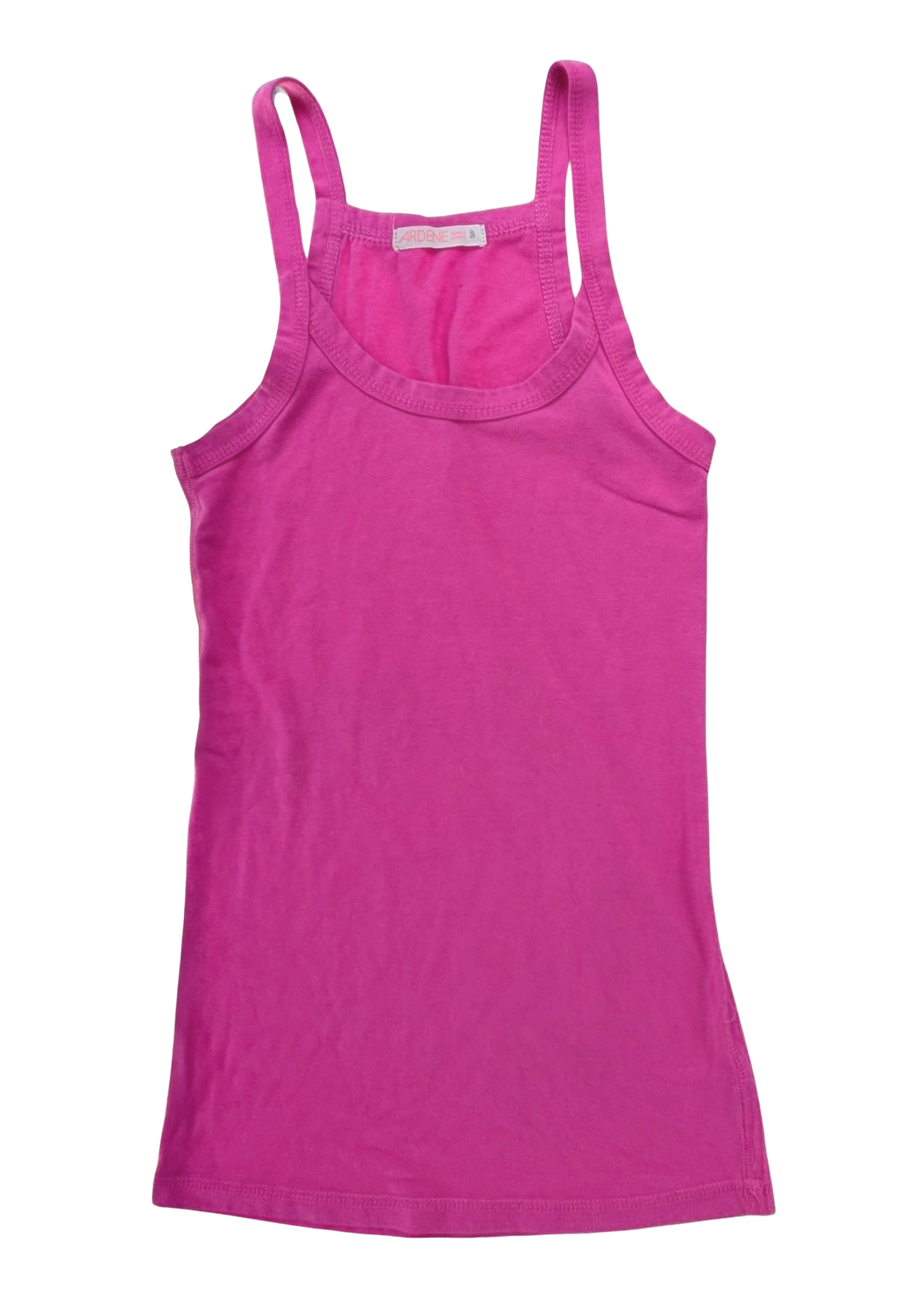 Camisole basique rose vif à col rond & coupe ajustée | Ardène | SMALL