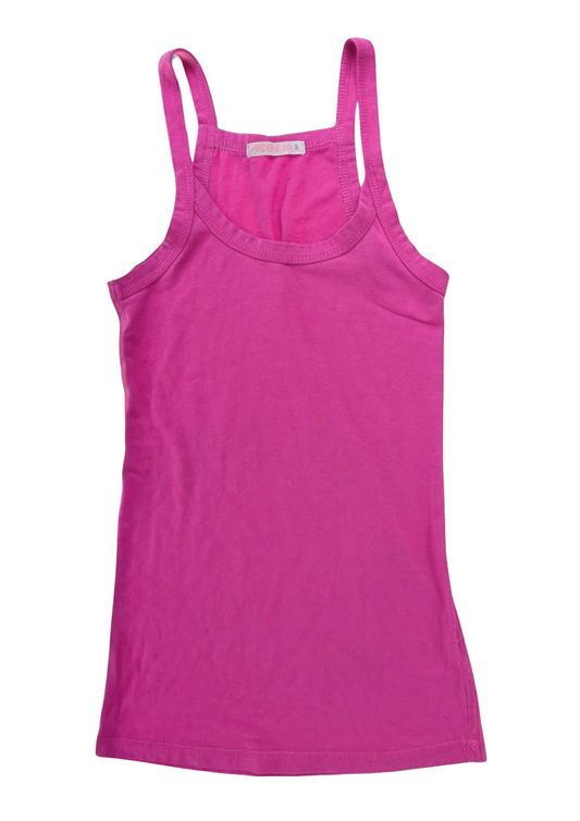 Camisole basique rose vif à col rond & coupe ajustée | Ardène | SMALL