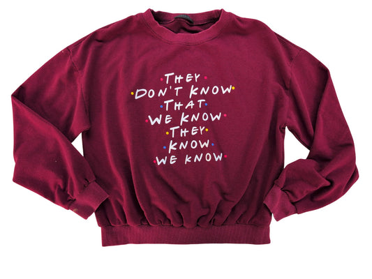 Chandail à manches longues couleur Bordeaux réference "télésérie Friends" | Shein | SMALL