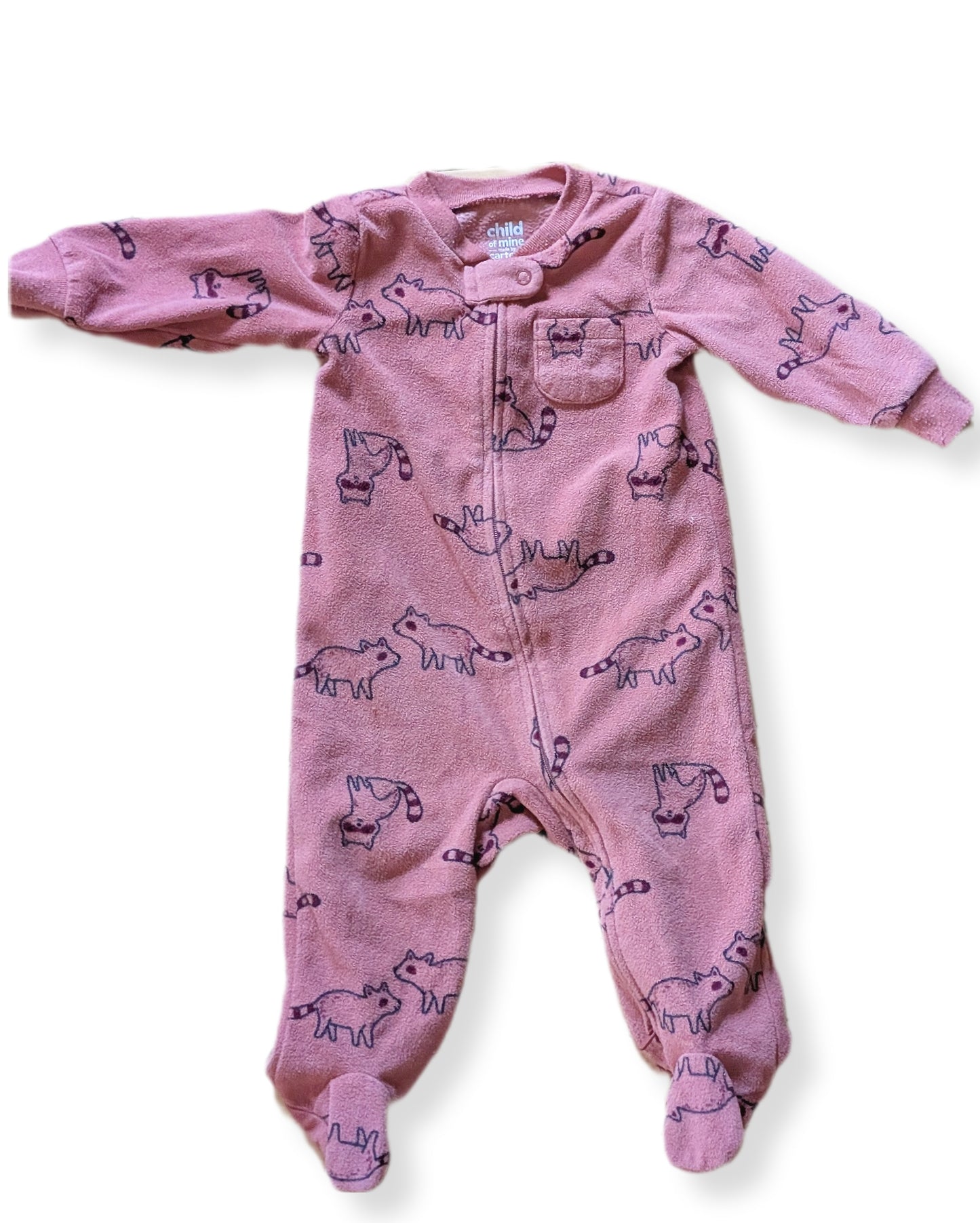 Lot de six (6) pyjamas avec pieds & manches longues | 3-6 mois | Carter's, George & Monkey bars