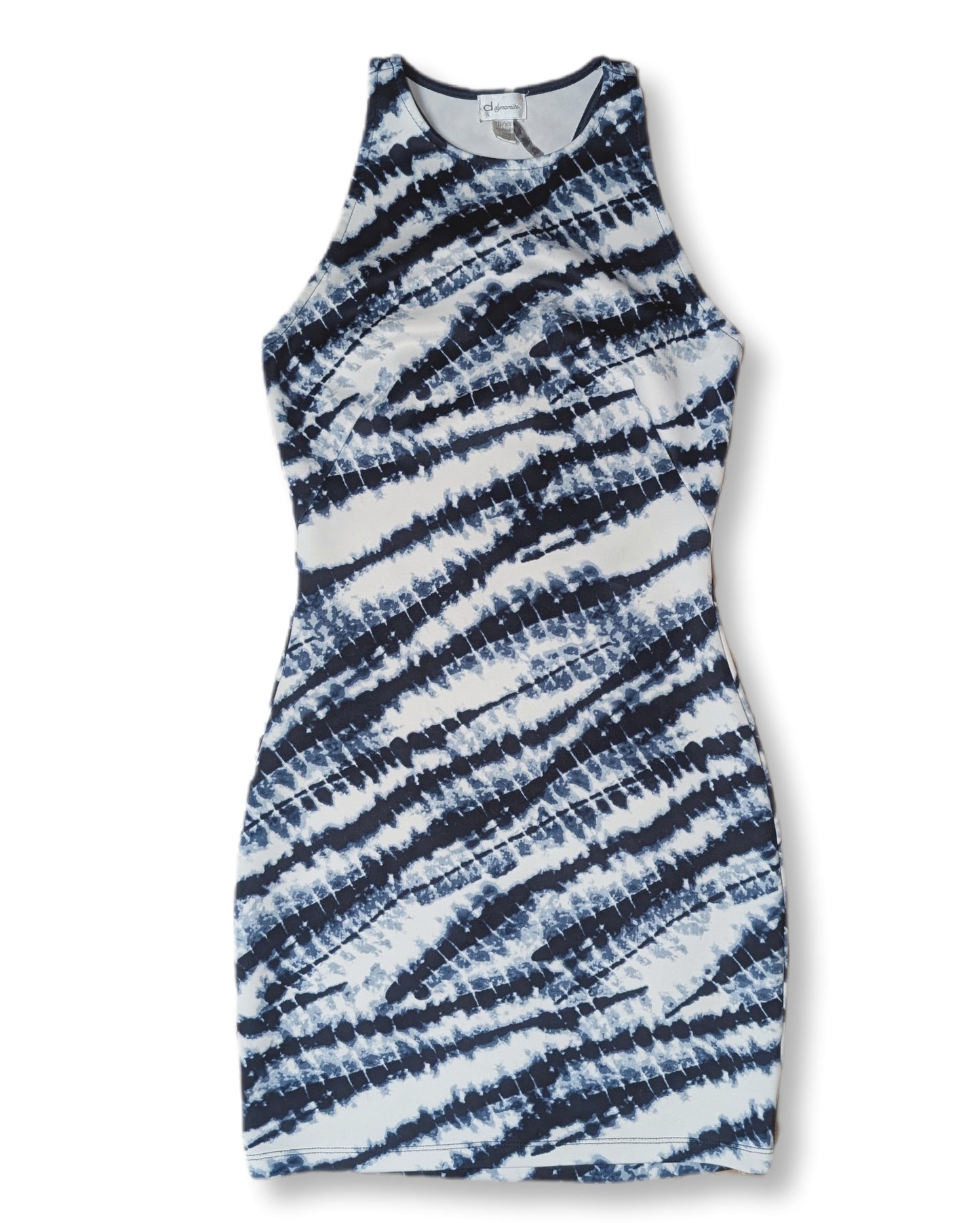Robe courte licou sans manches style tie-dye | XS