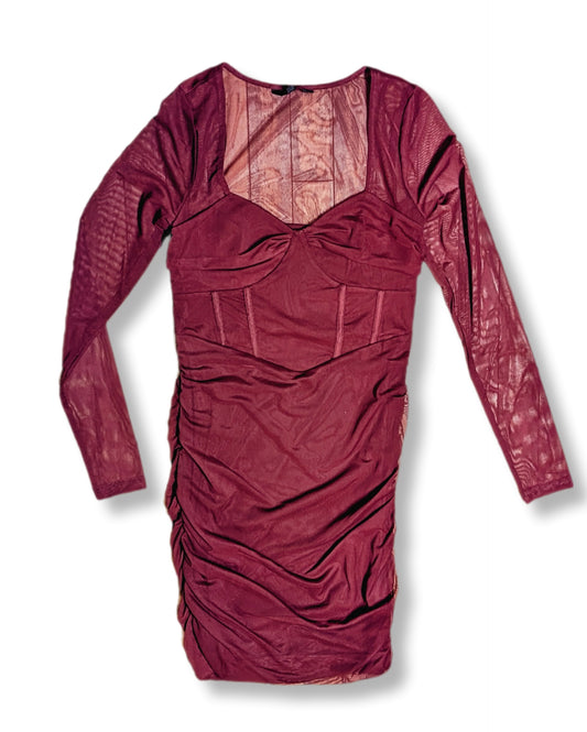 Robe moulante aux manches longues avec effet de corset | M  *Neuve*