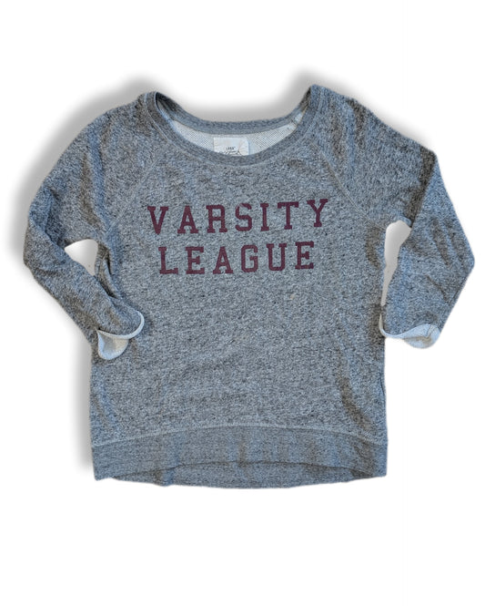 Chandail gris chiné à manches longues style universitaire | H&M | MÉDIUM