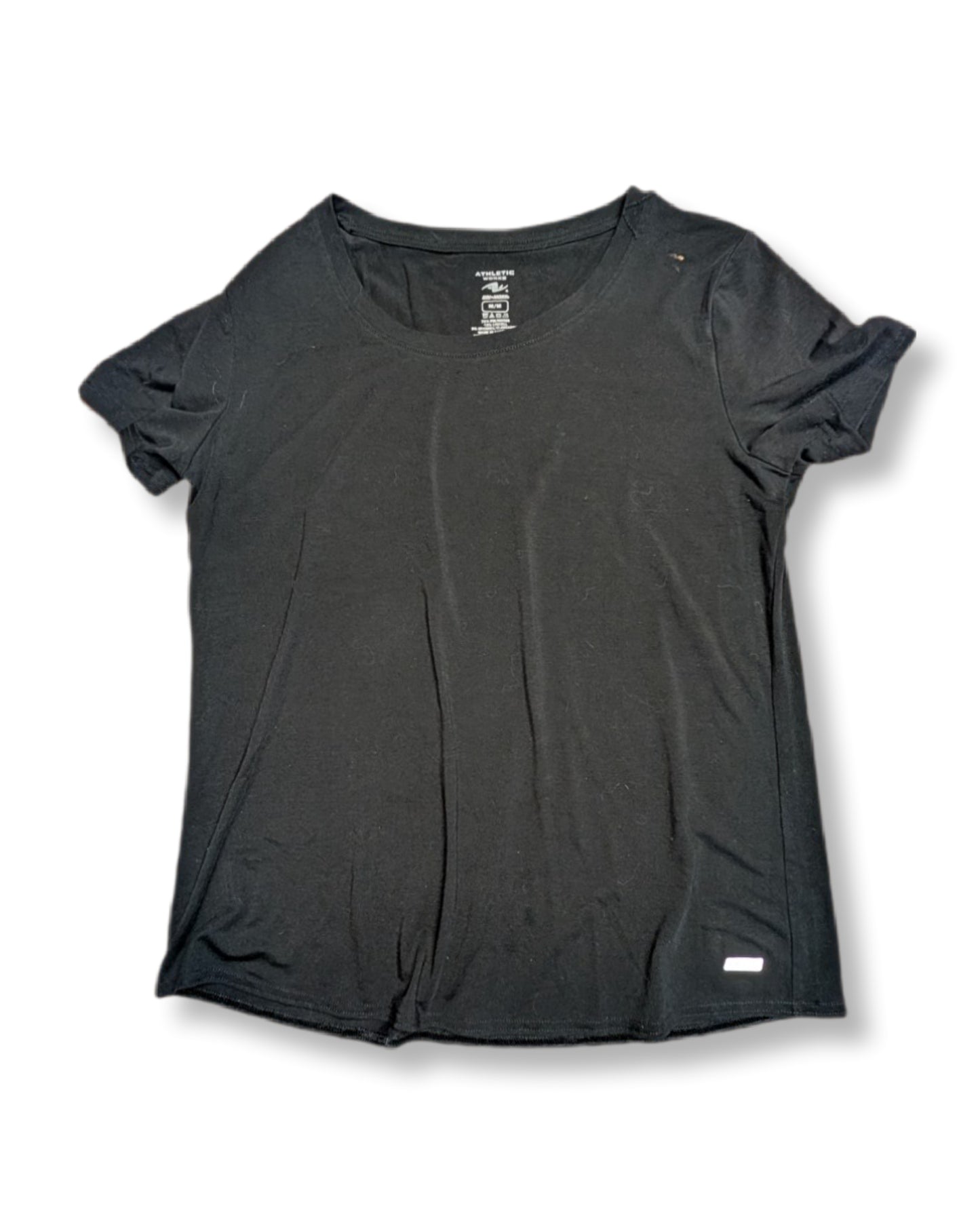 T-shirt noir à manches courtes avec tissu respirant & coupe ample | Athletics Works | MÉDIUM
