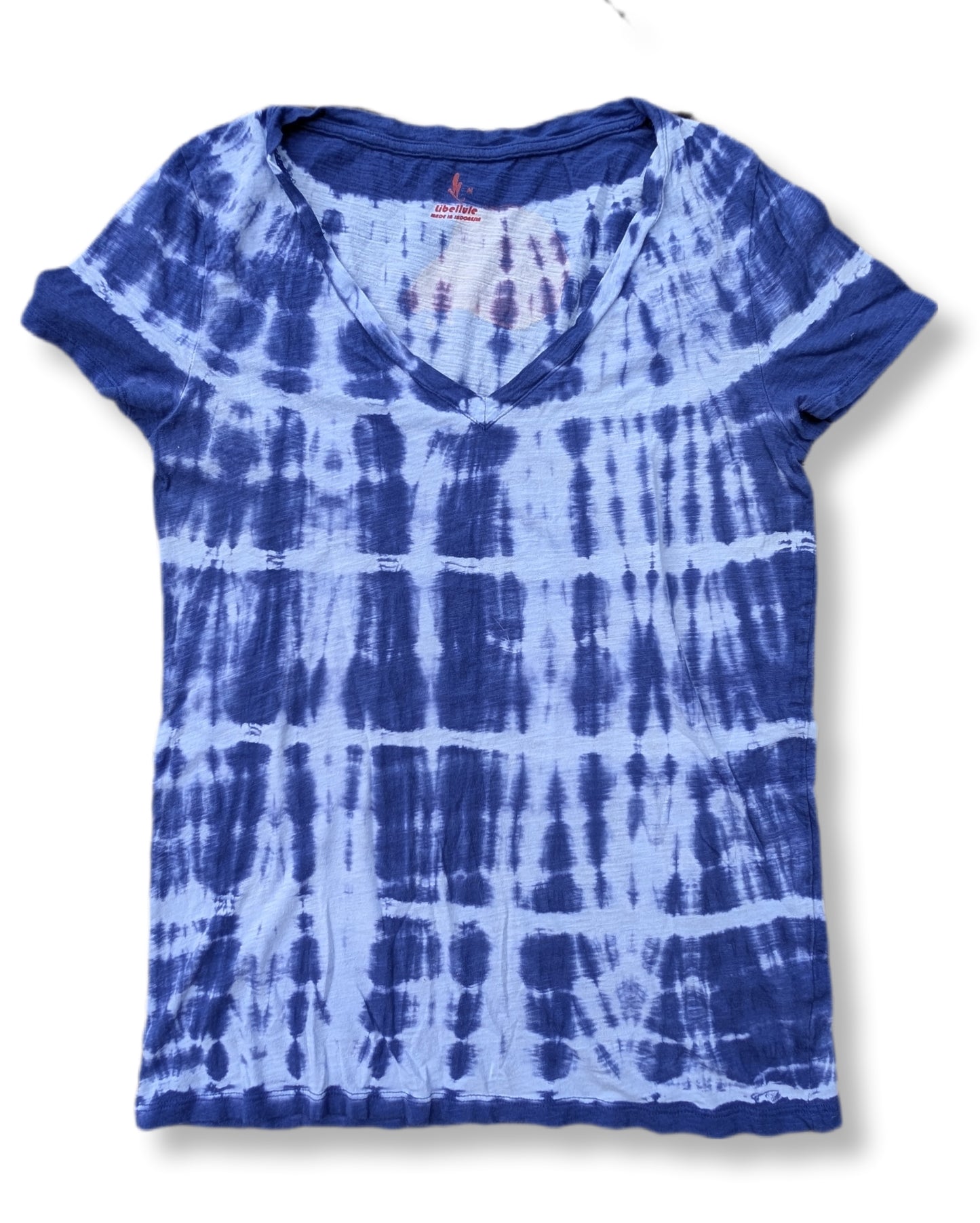 T-shirt à manches courtes avec col en V & imprimé tie-dye | MÉDIUM