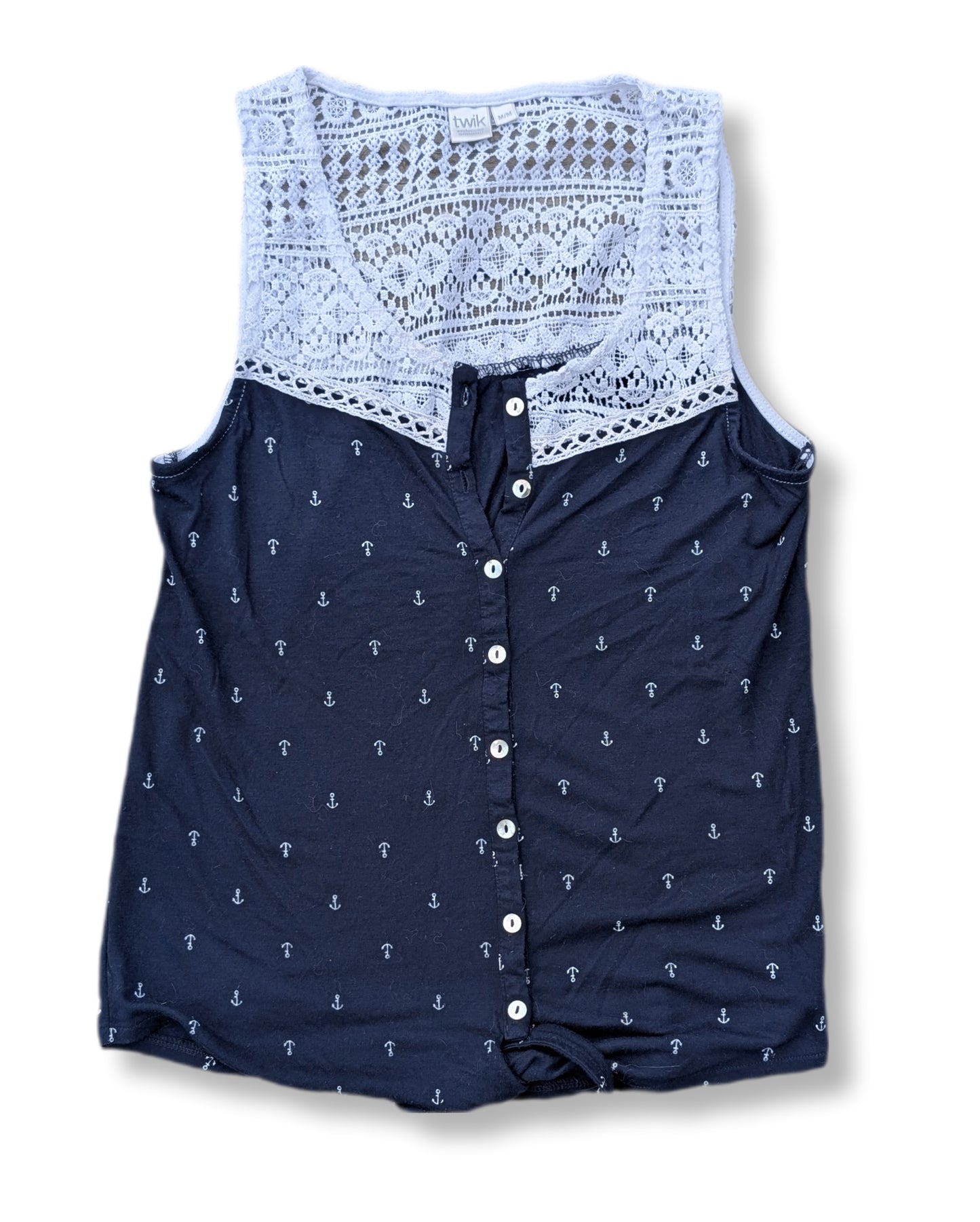 Débardeur style nautique avec dentelle aux épaules & au col | TWIK | MÉDIUM