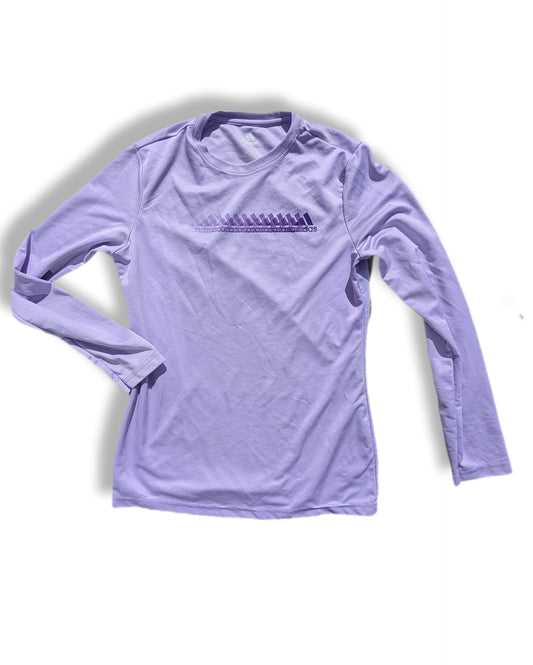 T-shirt à manches longues de couleur lavande avec tissu respirant | Adidas | MÉDIUM