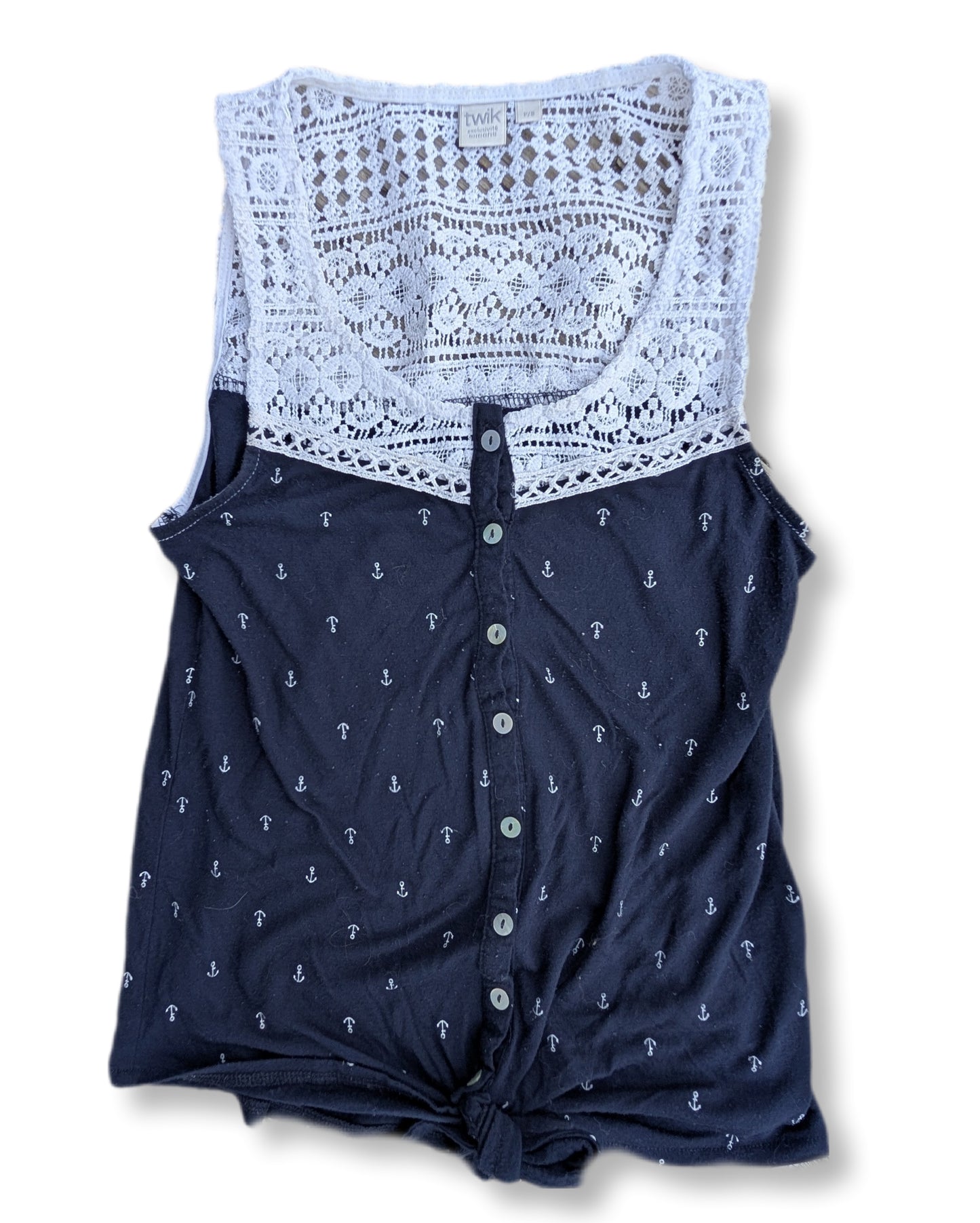 Débardeur style marin avec dentelles au dos & épaules | TWIK | SMALL