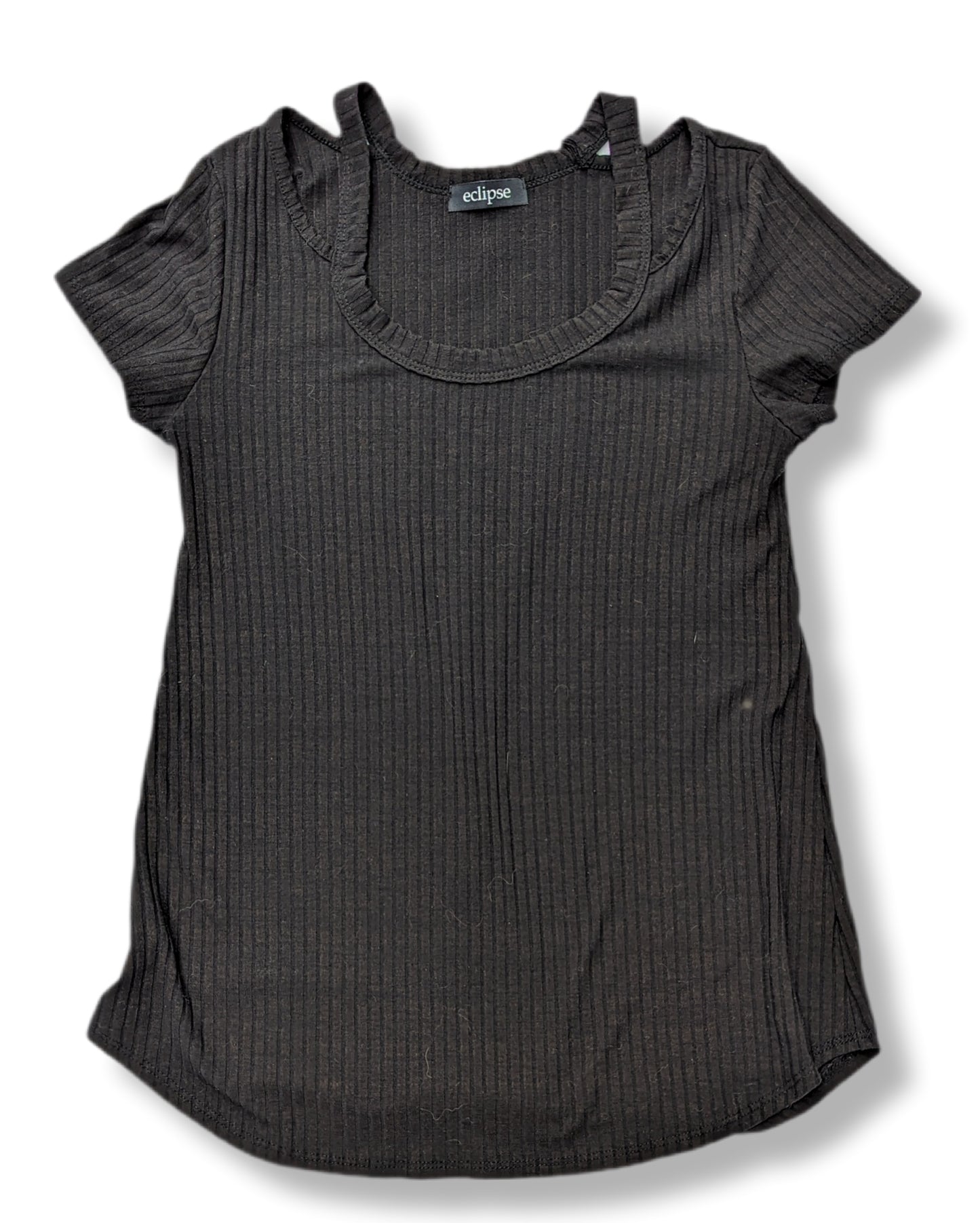 T-shirt fait large avec bretelles apparentes et encolure dégagée | Éclipse | SMALL