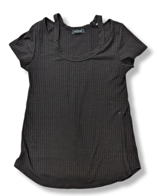 T-shirt fait large avec bretelles apparentes et encolure dégagée | Éclipse | SMALL