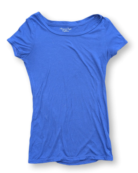 T-shirt à manches courtes bleu royal à coupe classique et col rond | AMERICAN EAGLE | SMALL