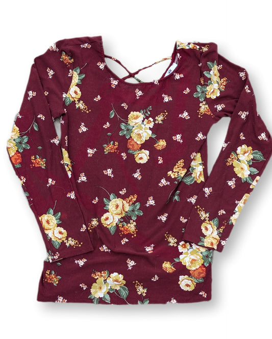 T-shirt doux à manches longues avec détails ouverts au dos | V&X | SMALL