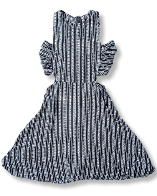 Robe style bohème à rayures fines et découpes aux épaules | 6-7 ans