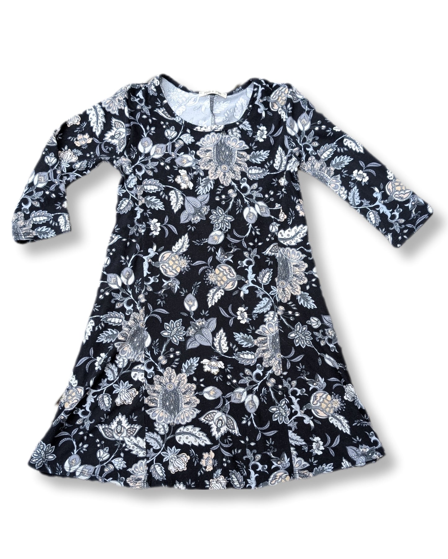 Robe douce à manches 3/4 imprimé floral | 10 ans