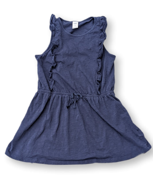 Robe couleur marine avec volants aux épaules et taille coulissée | CARTER'S | 6 ans