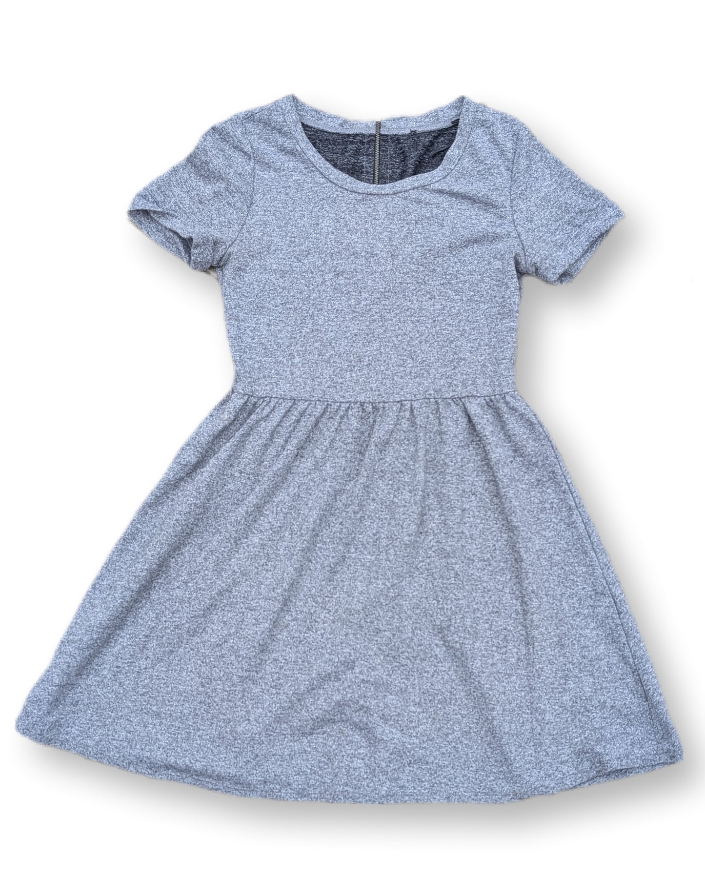 (Ado) Robe patineuse grise à manches courtes | 10-12 ans