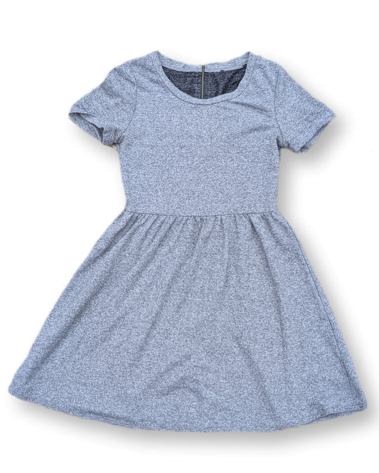 (Ado) Robe patineuse grise à manches courtes | 10-12 ans