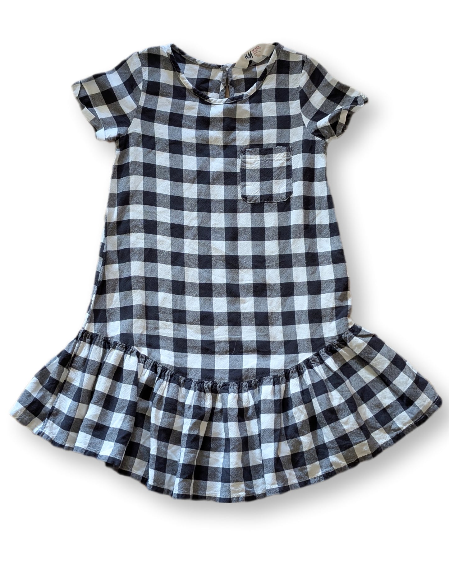 Robe confortable volantée et stylée à motif vichy | H&M | 4-6 ans