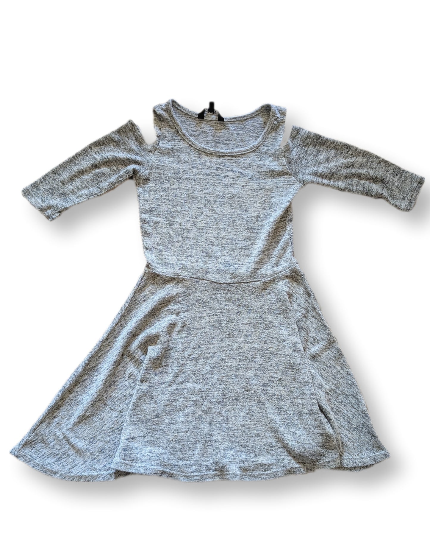 Robe patineuse grise à manches 3/4 et découpes aux épaules | GEORGE | 6 ans