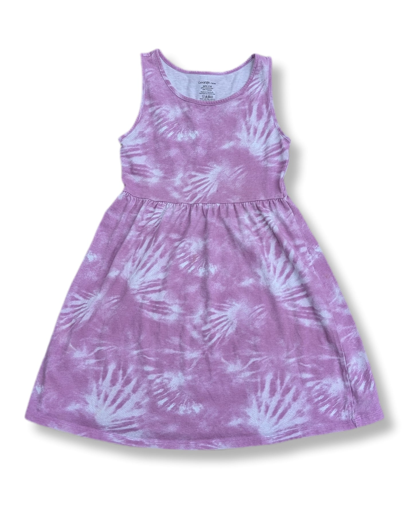 Robe sans manches à motif tie-dye couleur violette | GEORGE | 7-8 ans