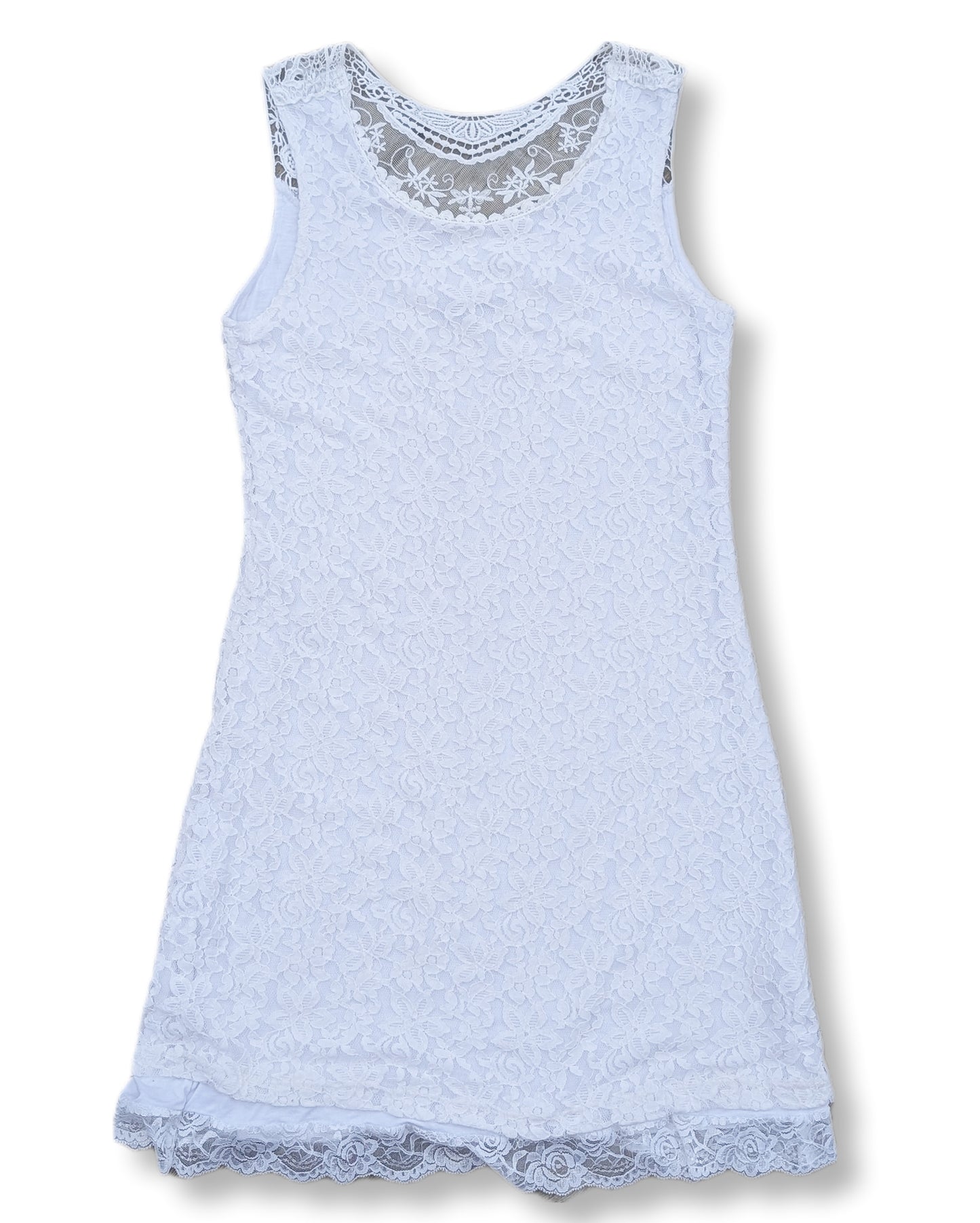 Robe sans manches en dentelle doublée look bohème chic | M