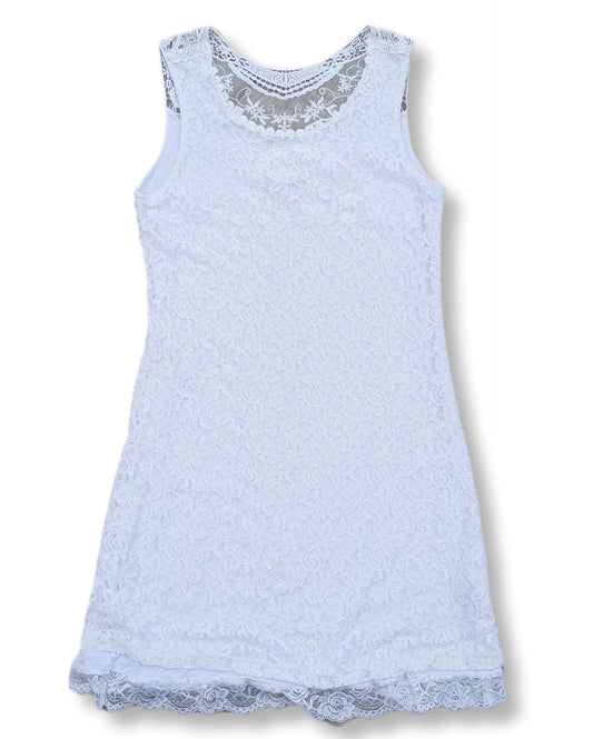 Robe sans manches en dentelle doublée look bohème chic | M