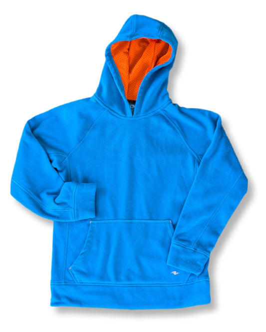 (Ado) Chandail à capuchon "hoodie" couleur bleu vif avec intérieur de capuchon orange | ATHLETICS WORKS | 10-12 ans