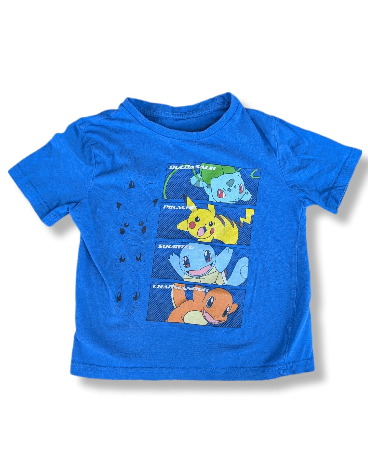 T-shirt à manches courtes thème de Pokémon | 4-5 ans *image un peu délavée