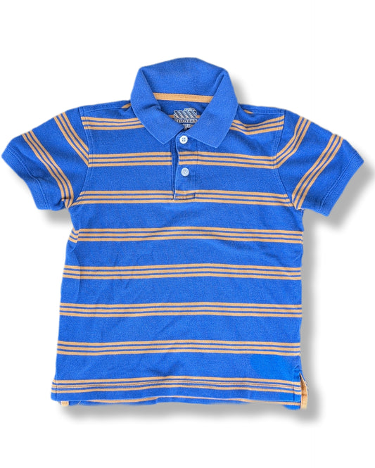 Polo à manches courtes orange & bleu | 4-5 ans
