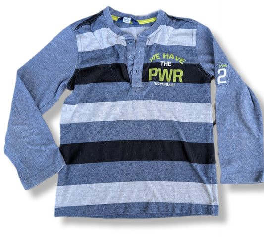 T-shirt à manches longues rayé avec boutons à l'encolure | 5 ans