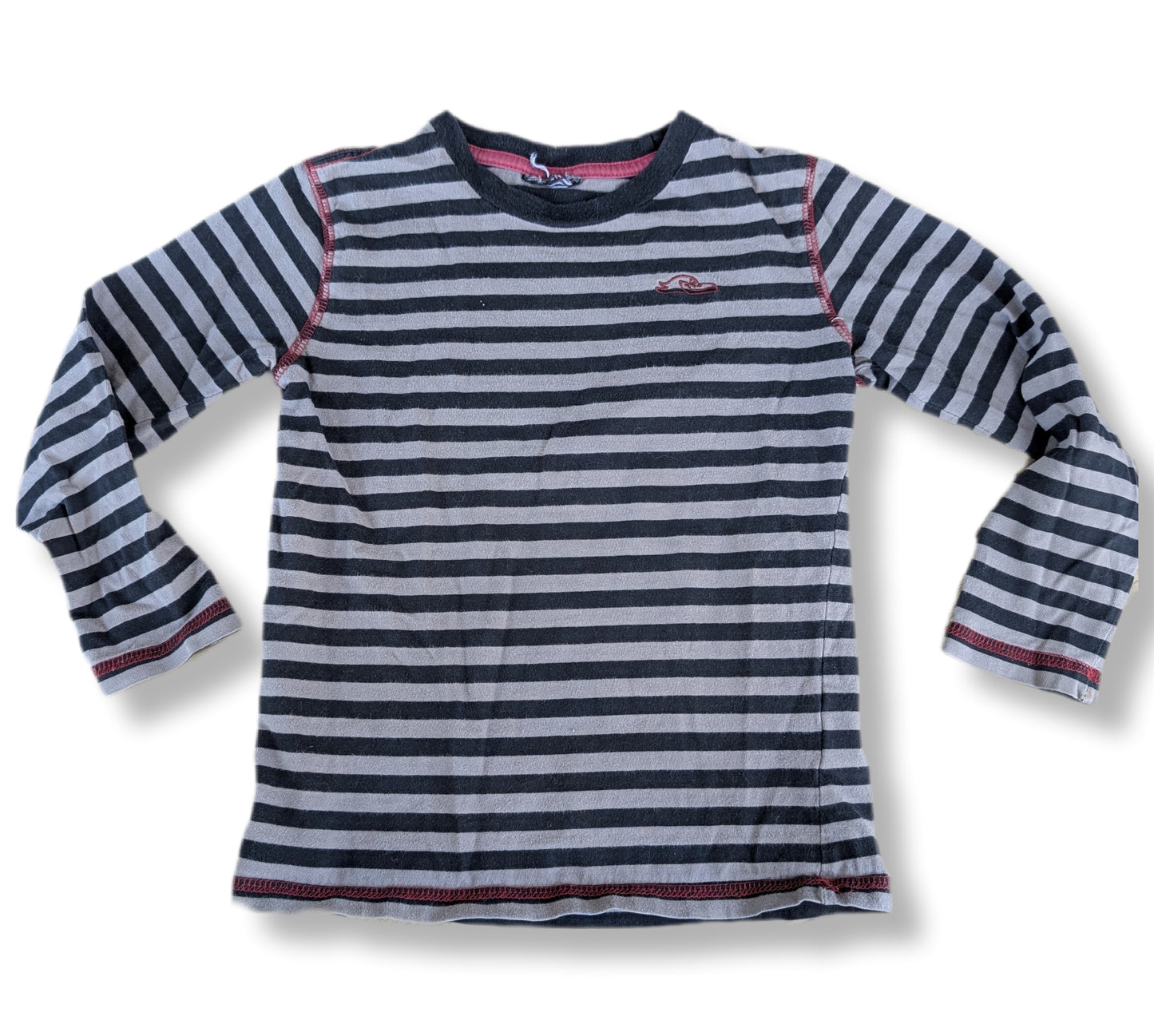 * T-shirt à manches longues rayé gris et noir | 4-5 ans