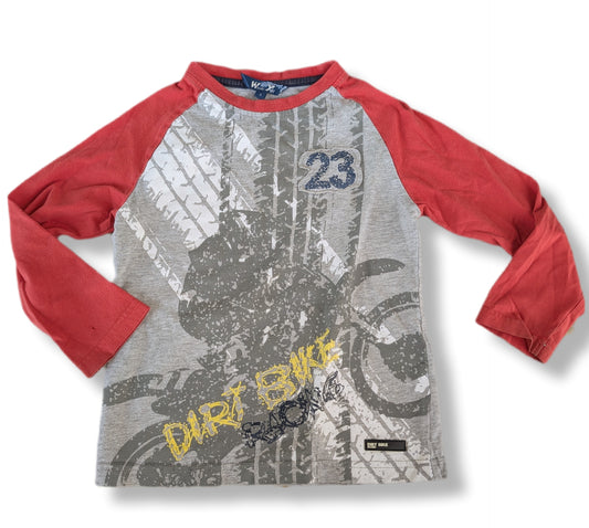 T-shirt à manches longues raglan motif "Dirt Bike" | 4 ans