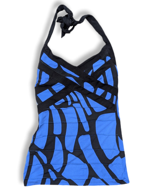 Camisole licou moulante bleu royal & noir | Le château | XS