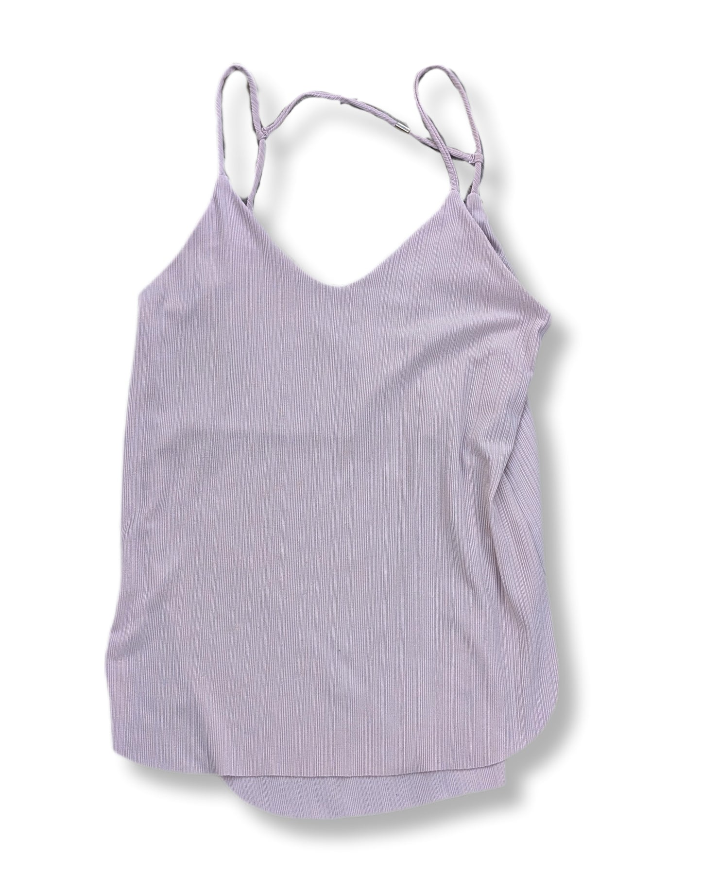 Débardeur côtelé rose pâle avec bretelles croisées au dos | ARDÈNE | SMALL