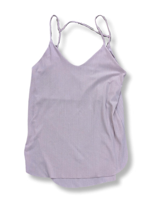 Débardeur côtelé rose pâle avec bretelles croisées au dos | ARDÈNE | SMALL