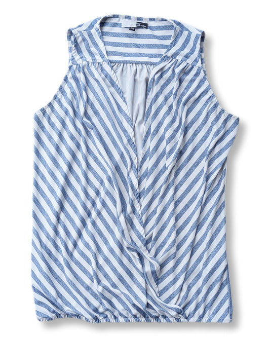 Débardeur cache-cœur torsadé et rayé | BLUstop | SMALL
