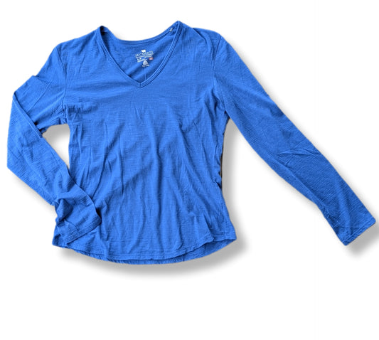 T-shirt basique à manches longues avec col en V | SMALL