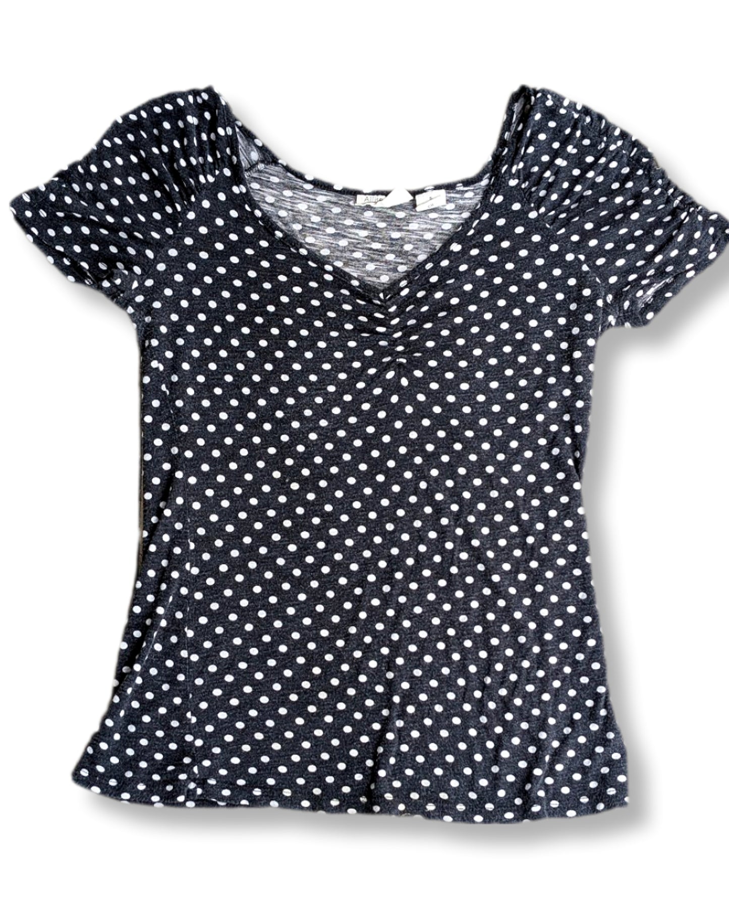 T-shirt manches courtes à col en V imprimé de petits pois | SMALL