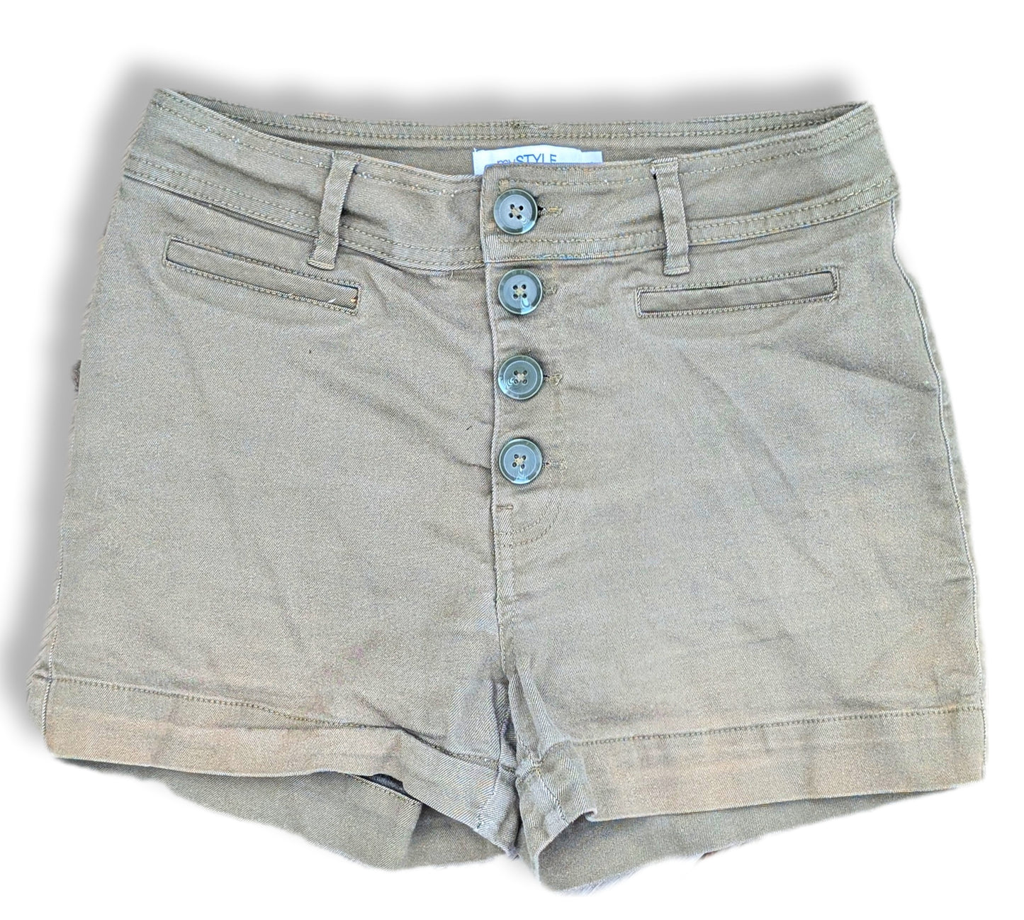 Shorts kaki taille haute avec 4 boutons | MYSTYLE | 04