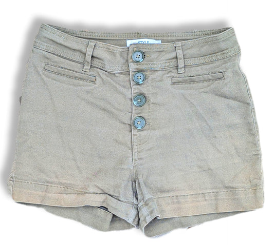 Shorts kaki taille haute avec 4 boutons | MYSTYLE | 04