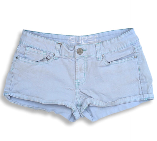 Shorts taille basse en denim clair | 27