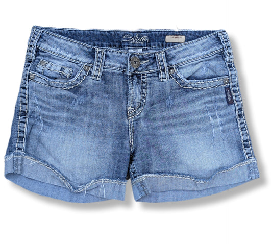 Shorts SilverJeans en denim délavé avec ourlet retroussé | 29