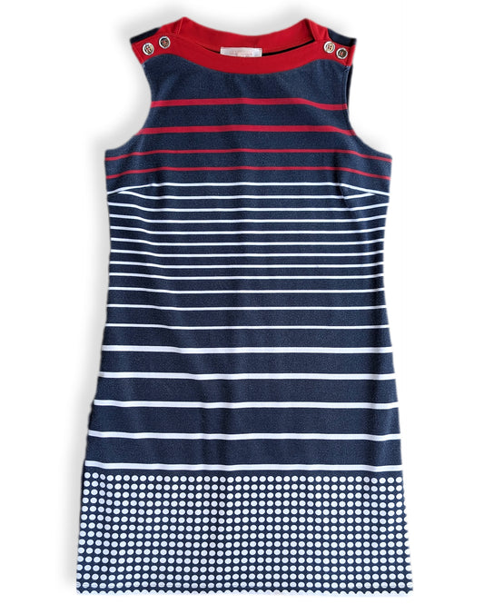 Robe courte sans manche style nautique | S