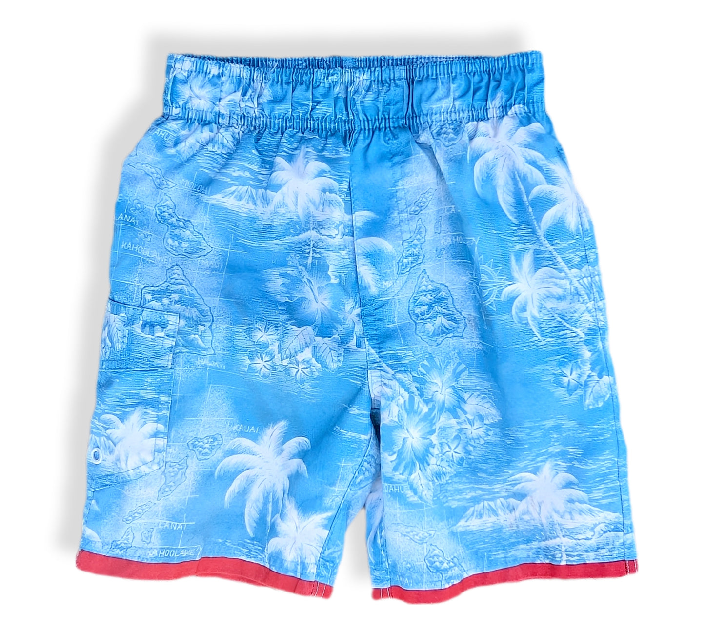 Shorts de bain bleu ciel avec ourlet rouge | Urban Vintage | 5-6 ans